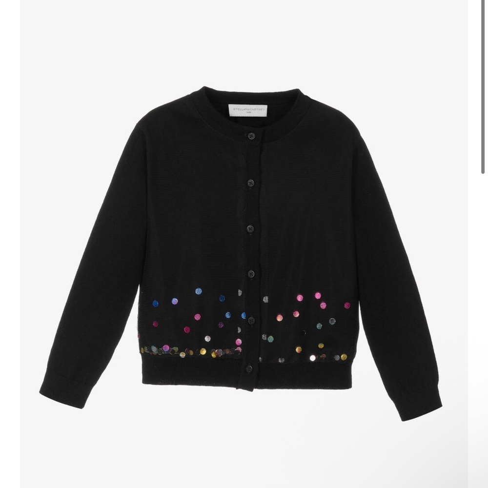 NWT Stella McCartney| Kids Black Sequin Cardigan - Size 14 years